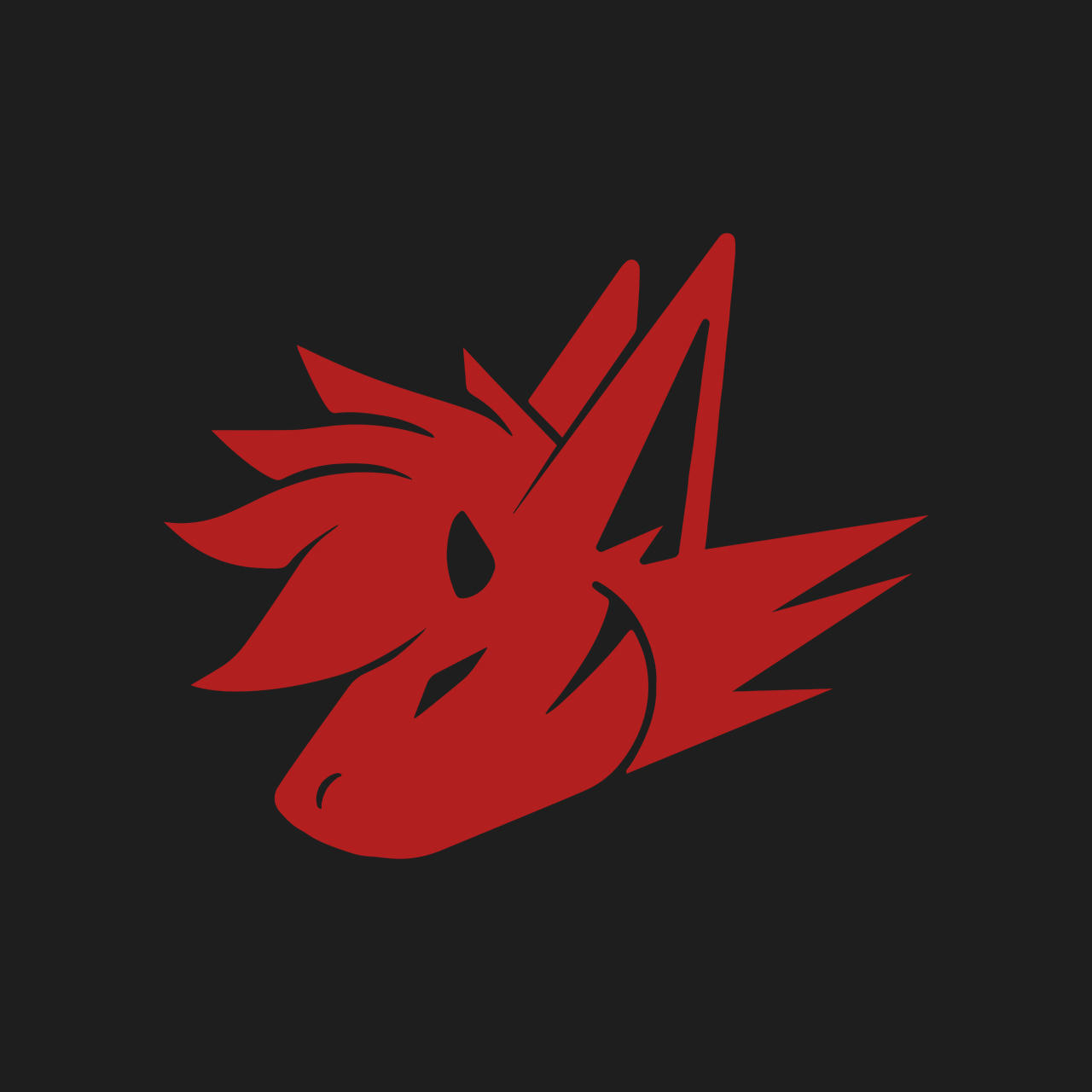 Krystaline logo in red over a black background